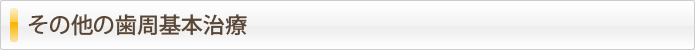 その他の歯周基本治療