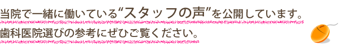 求職中の方へ！ スタッフの声